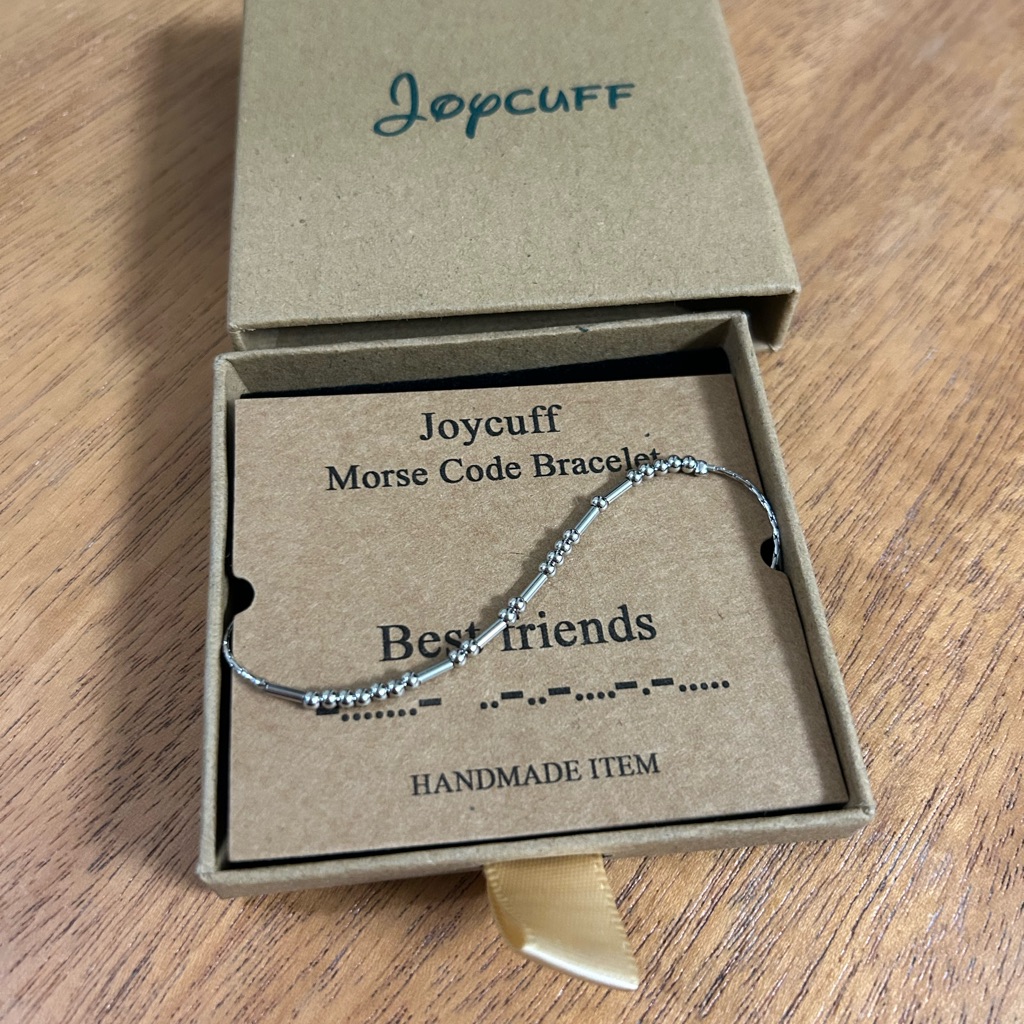 Joycuff Silver Morse Code Bracelet For Women